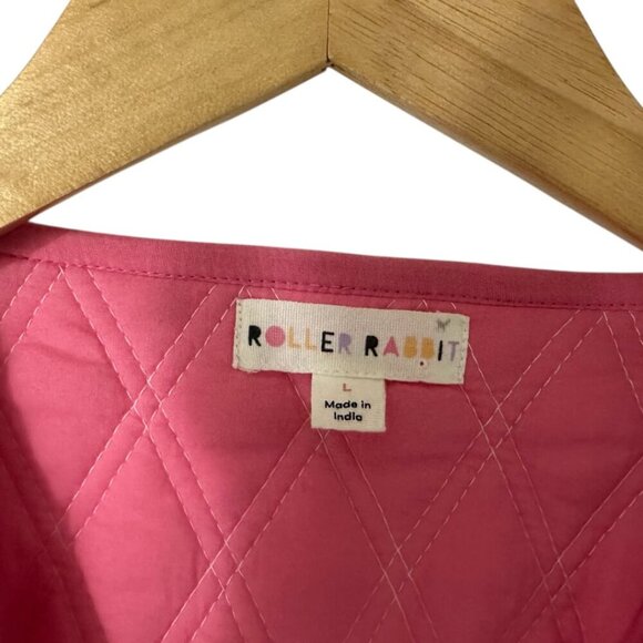 Roller Rabbit Checkboard Stripe Marni Pink Cropped Quilted Cotton Jacket L - Picture 14 of 16